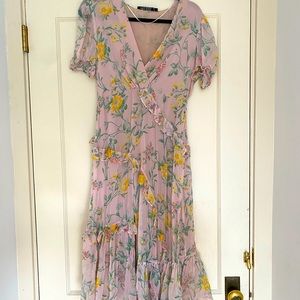 Zara floral dress with sexy slit